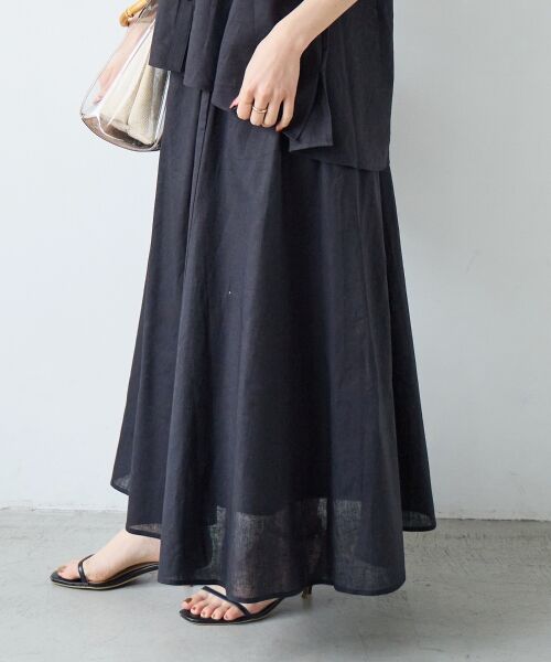le.coeur blanc / ルクールブラン ロング・マキシ丈スカート | 麻コットンギャザースカート | 詳細24