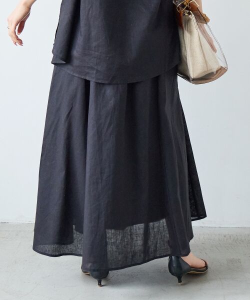 le.coeur blanc / ルクールブラン ロング・マキシ丈スカート | 麻コットンギャザースカート | 詳細25