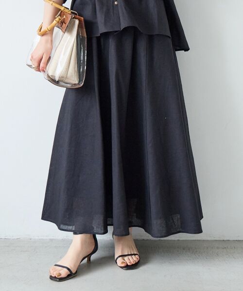 le.coeur blanc / ルクールブラン ロング・マキシ丈スカート | 麻コットンギャザースカート | 詳細26
