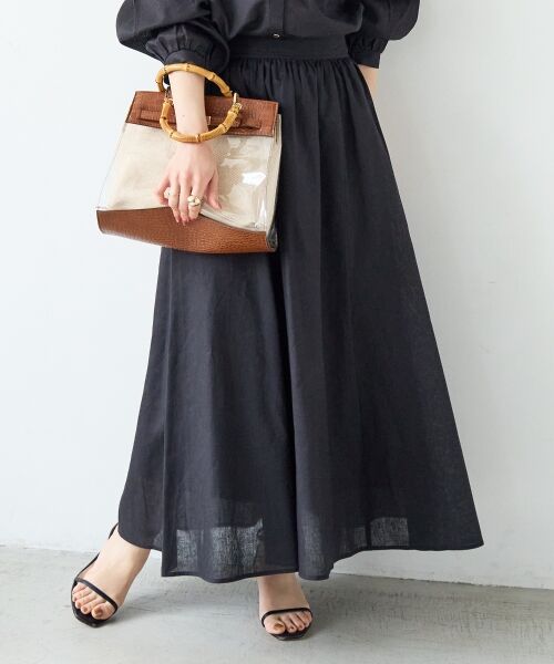 le.coeur blanc / ルクールブラン ロング・マキシ丈スカート | 麻コットンギャザースカート | 詳細27