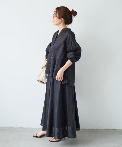 le.coeur blanc / ルクールブラン ロング・マキシ丈スカート | 麻コットンギャザースカート | 詳細29