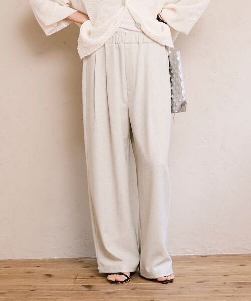 le.coeur blanc / ルクールブラン その他パンツ | 麻混メランジツータックパンツ | 詳細10