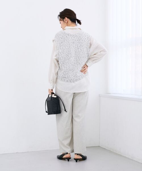 le.coeur blanc / ルクールブラン その他パンツ | 麻混メランジツータックパンツ | 詳細12