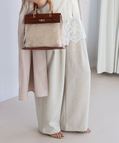 le.coeur blanc / ルクールブラン その他パンツ | 麻混メランジツータックパンツ | 詳細2