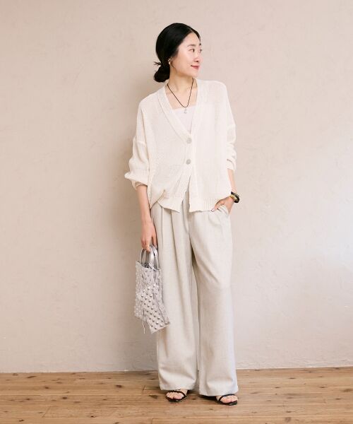 le.coeur blanc / ルクールブラン その他パンツ | 麻混メランジツータックパンツ | 詳細4