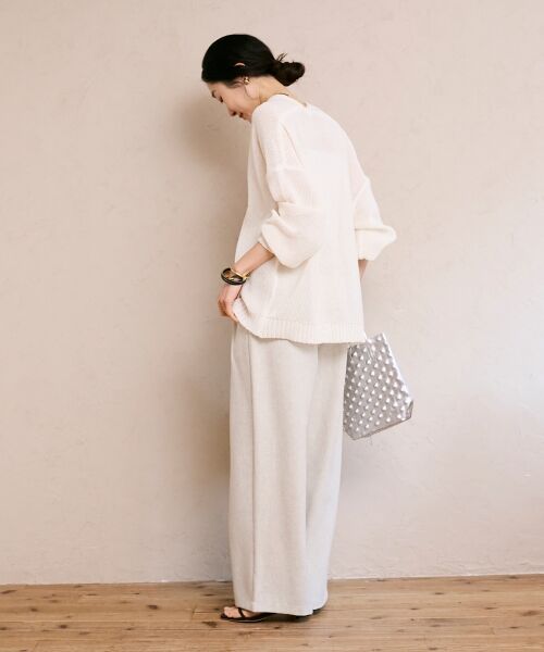 le.coeur blanc / ルクールブラン その他パンツ | 麻混メランジツータックパンツ | 詳細7