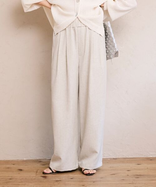 le.coeur blanc / ルクールブラン その他パンツ | 麻混メランジツータックパンツ | 詳細8