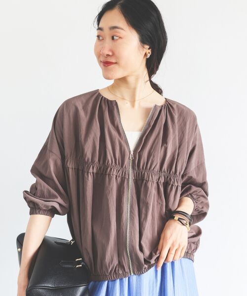 le.coeur blanc / ルクールブラン ブルゾン | ギャザーキリカエブルゾン（モカ）