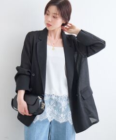 le.coeur blanc / ルクールブラン テーラードジャケット | ≪手洗い可能≫リネンライクテーラードジャケット