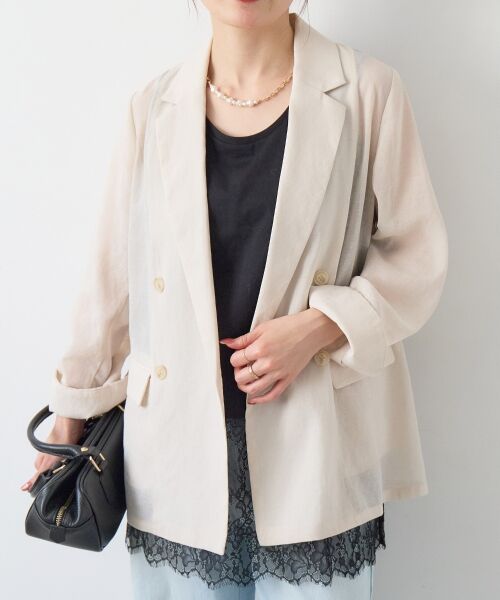 le.coeur blanc / ルクールブラン テーラードジャケット | ≪手洗い可能≫リネンライクテーラードジャケット | 詳細15
