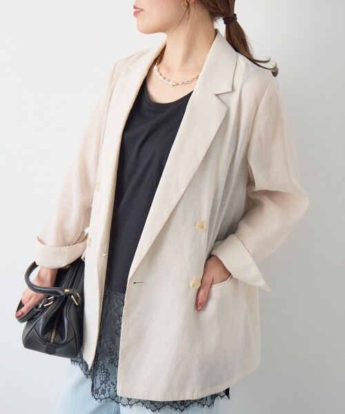 le.coeur blanc / ルクールブラン テーラードジャケット | ≪手洗い可能≫リネンライクテーラードジャケット | 詳細16