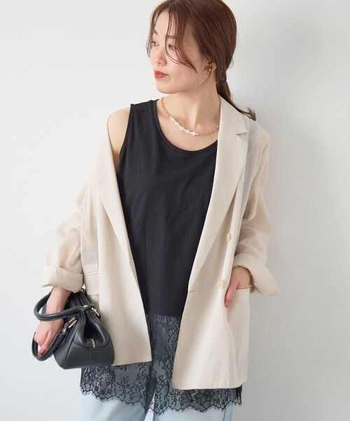 le.coeur blanc / ルクールブラン テーラードジャケット | ≪手洗い可能≫リネンライクテーラードジャケット | 詳細17