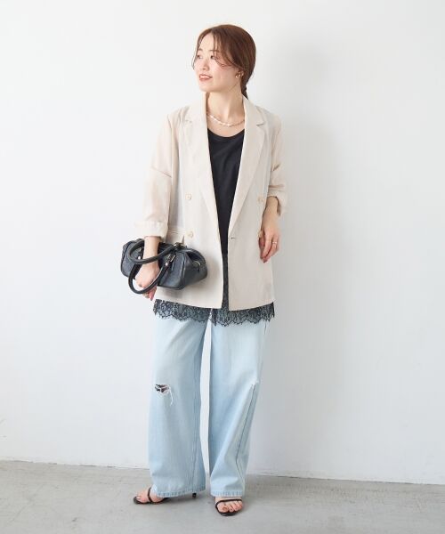 le.coeur blanc / ルクールブラン テーラードジャケット | ≪手洗い可能≫リネンライクテーラードジャケット | 詳細19