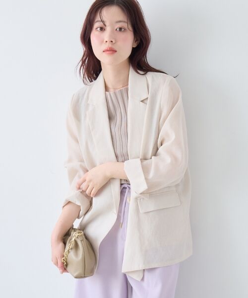le.coeur blanc / ルクールブラン テーラードジャケット | ≪手洗い可能≫リネンライクテーラードジャケット | 詳細2