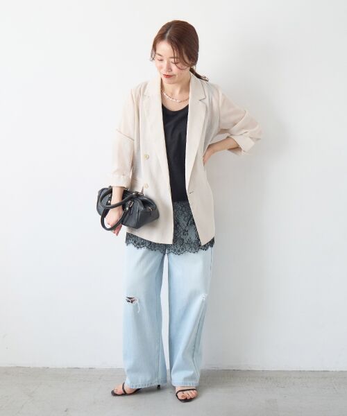 le.coeur blanc / ルクールブラン テーラードジャケット | ≪手洗い可能≫リネンライクテーラードジャケット | 詳細20