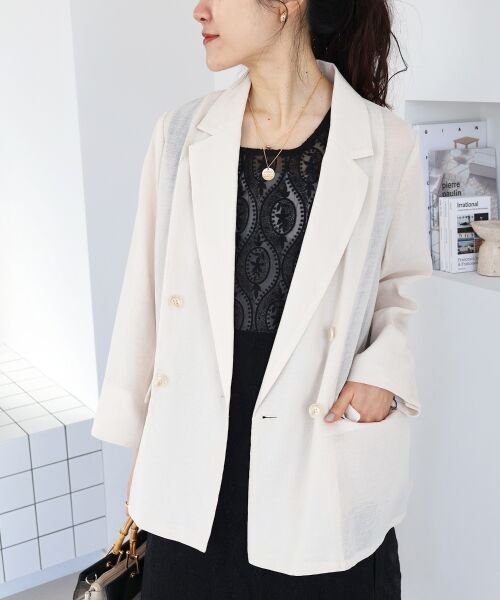 le.coeur blanc / ルクールブラン テーラードジャケット | ≪手洗い可能≫リネンライクテーラードジャケット | 詳細27