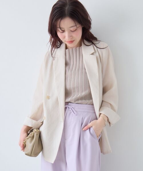 le.coeur blanc / ルクールブラン テーラードジャケット | ≪手洗い可能≫リネンライクテーラードジャケット | 詳細3