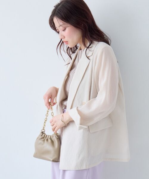 le.coeur blanc / ルクールブラン テーラードジャケット | ≪手洗い可能≫リネンライクテーラードジャケット | 詳細4