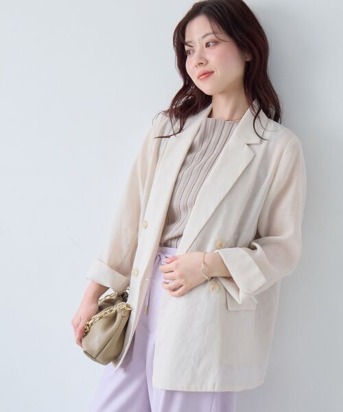 le.coeur blanc / ルクールブラン テーラードジャケット | ≪手洗い可能≫リネンライクテーラードジャケット | 詳細5