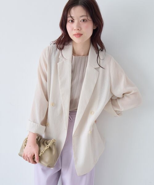 le.coeur blanc / ルクールブラン テーラードジャケット | ≪手洗い可能≫リネンライクテーラードジャケット | 詳細7
