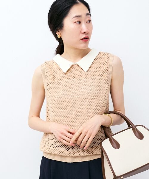 le.coeur blanc / ルクールブラン ニット・セーター | TORRAZZO DONNAテープヤーンニット（ベージュ）