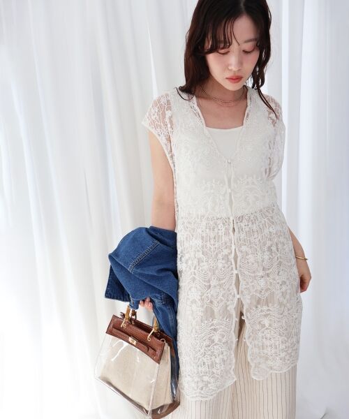 le.coeur blanc / ルクールブラン ベスト | TORRAZZO DONNAエンブロイダリーレースジレ | 詳細6