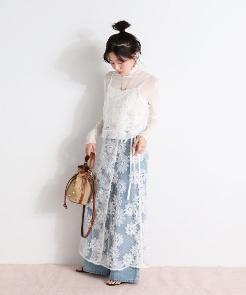 le.coeur blanc / ルクールブラン キャミソール・チューブトップ | TORRAZZO DONNAフローラルレースキャミ | 詳細10