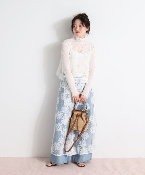 le.coeur blanc / ルクールブラン キャミソール・チューブトップ | TORRAZZO DONNAフローラルレースキャミ | 詳細9