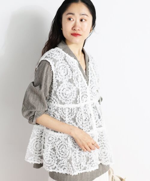le.coeur blanc / ルクールブラン シャツ・ブラウス | TORRAZZO DONNA別注フラワーレースノースリ | 詳細10