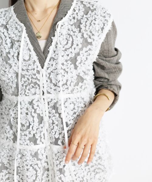 le.coeur blanc / ルクールブラン シャツ・ブラウス | TORRAZZO DONNA別注フラワーレースノースリ | 詳細13