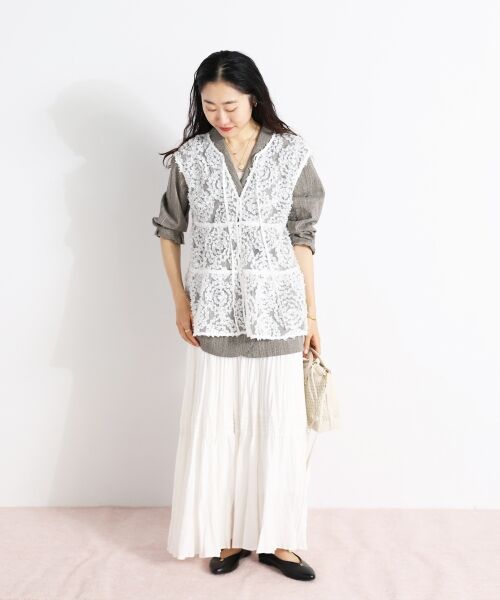 le.coeur blanc / ルクールブラン シャツ・ブラウス | TORRAZZO DONNA別注フラワーレースノースリ | 詳細14