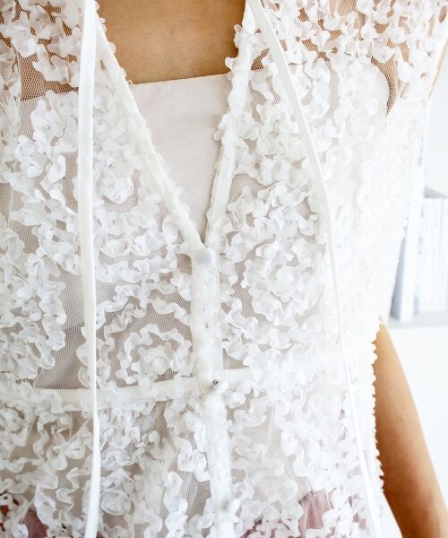 le.coeur blanc / ルクールブラン シャツ・ブラウス | TORRAZZO DONNA別注フラワーレースノースリ | 詳細5