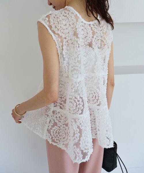 le.coeur blanc / ルクールブラン シャツ・ブラウス | TORRAZZO DONNA別注フラワーレースノースリ | 詳細6