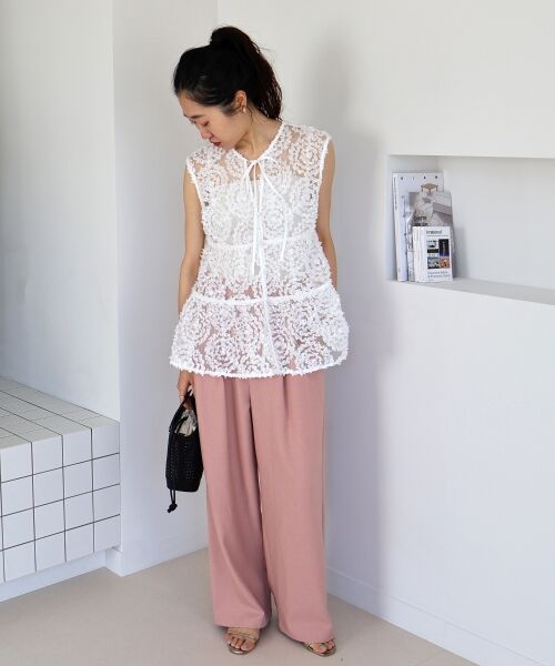 le.coeur blanc / ルクールブラン シャツ・ブラウス | TORRAZZO DONNA別注フラワーレースノースリ | 詳細7