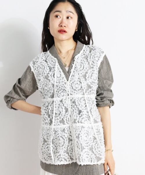 le.coeur blanc / ルクールブラン シャツ・ブラウス | TORRAZZO DONNA別注フラワーレースノースリ | 詳細9