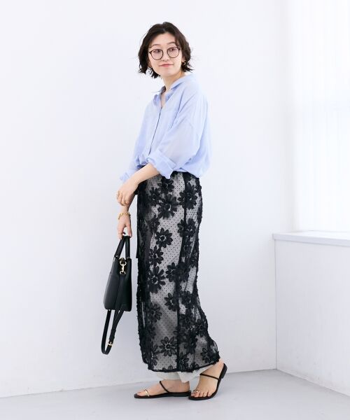 le.coeur blanc / ルクールブラン ロング・マキシ丈スカート | TORRAZZO DONNAフローラルレースラップスカート | 詳細16