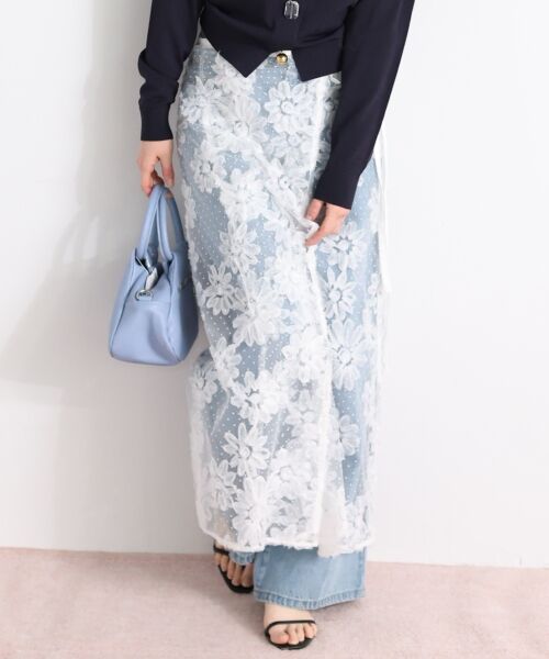 le.coeur blanc / ルクールブラン ロング・マキシ丈スカート | TORRAZZO DONNAフローラルレースラップスカート | 詳細3