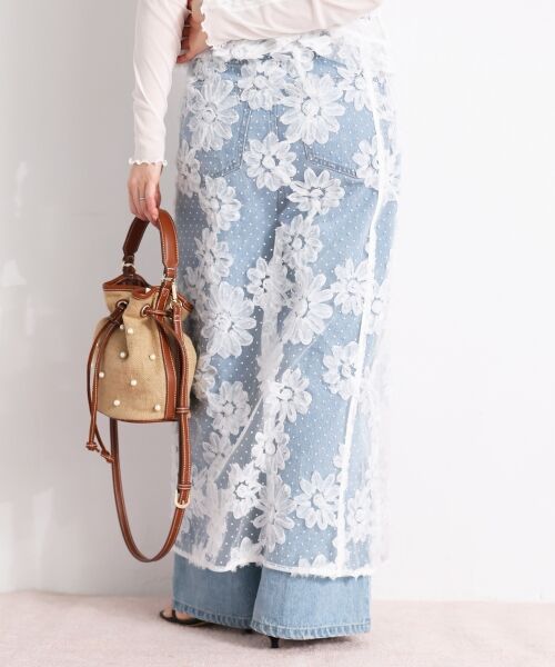 le.coeur blanc / ルクールブラン ロング・マキシ丈スカート | TORRAZZO DONNAフローラルレースラップスカート | 詳細4