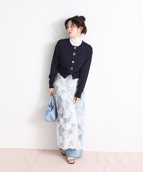 le.coeur blanc / ルクールブラン ロング・マキシ丈スカート | TORRAZZO DONNAフローラルレースラップスカート | 詳細8