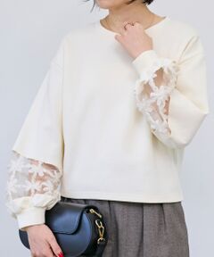 《WEB限定アイテム》袖レースダンボールスウェット