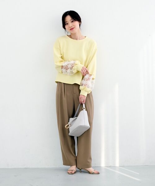 le.coeur blanc / ルクールブラン スウェット | 《WEB限定アイテム》袖レースダンボールスウェット | 詳細10