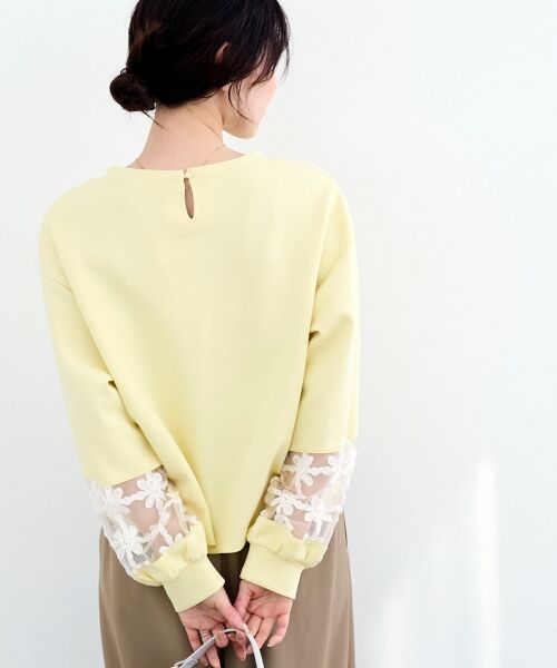 le.coeur blanc / ルクールブラン スウェット | 《WEB限定アイテム》袖レースダンボールスウェット | 詳細14