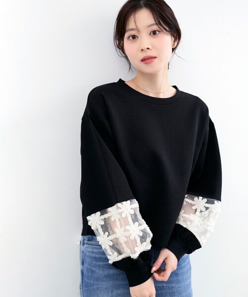 le.coeur blanc / ルクールブラン スウェット | 《WEB限定アイテム》袖レースダンボールスウェット | 詳細16