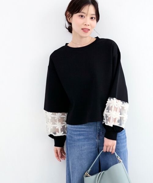 le.coeur blanc / ルクールブラン スウェット | 《WEB限定アイテム》袖レースダンボールスウェット | 詳細19