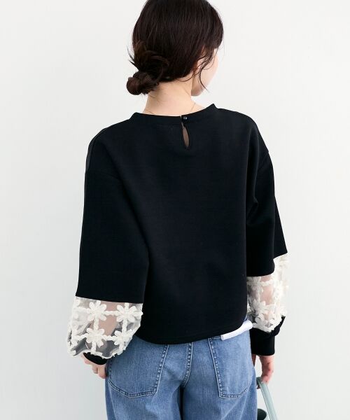 le.coeur blanc / ルクールブラン スウェット | 《WEB限定アイテム》袖レースダンボールスウェット | 詳細23