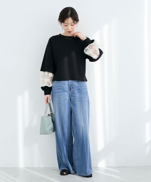 le.coeur blanc / ルクールブラン スウェット | 《WEB限定アイテム》袖レースダンボールスウェット | 詳細25