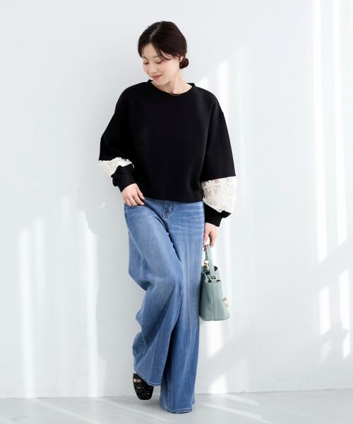 le.coeur blanc / ルクールブラン スウェット | 《WEB限定アイテム》袖レースダンボールスウェット | 詳細26