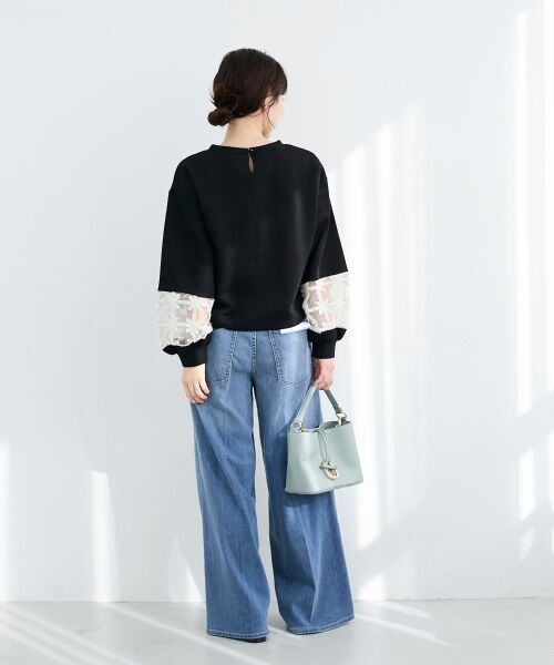 le.coeur blanc / ルクールブラン スウェット | 《WEB限定アイテム》袖レースダンボールスウェット | 詳細30