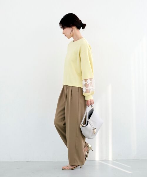 le.coeur blanc / ルクールブラン スウェット | 《WEB限定アイテム》袖レースダンボールスウェット | 詳細7