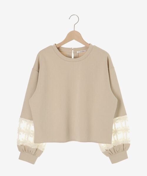 le.coeur blanc / ルクールブラン スウェット | 《WEB限定アイテム》袖レースダンボールスウェット（ベージュ）